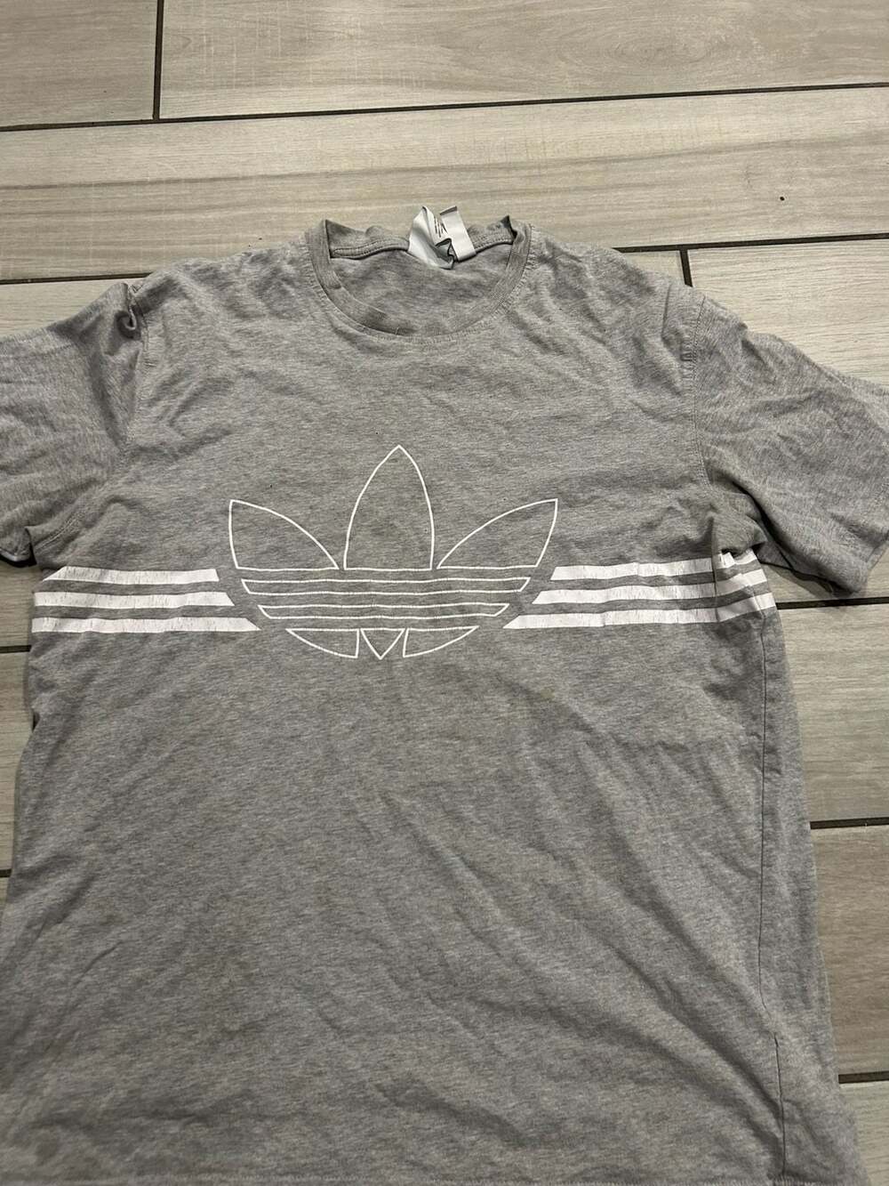 adidas Originals Outline Trefoil Tee Short Sleeve Grey T-Shirt